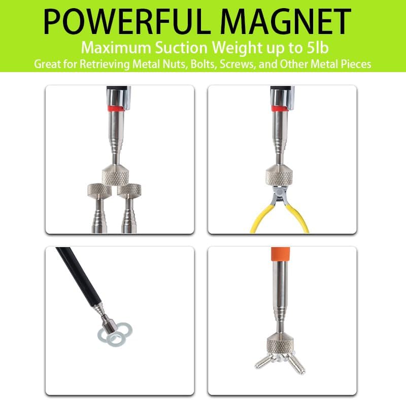 VortecSys Magnetic Pick Up Tool 10 Pack, Telescopic Magnet Sticks Extendable Length up to 30 inches, Best Gadgets Gifts for Boyfriend Husband Dad - Image 4